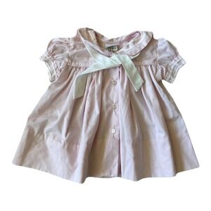 Vintage C.I. Castro & Co Baby Girls 6M Classic Pink Sailor‎ Nautical Tie Dress